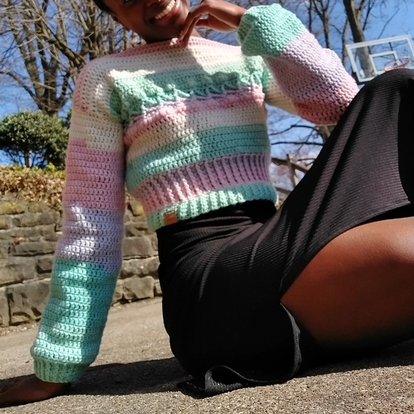 Handmade Sweater Diamond + Bobble Stitch - Picture 5 of 5